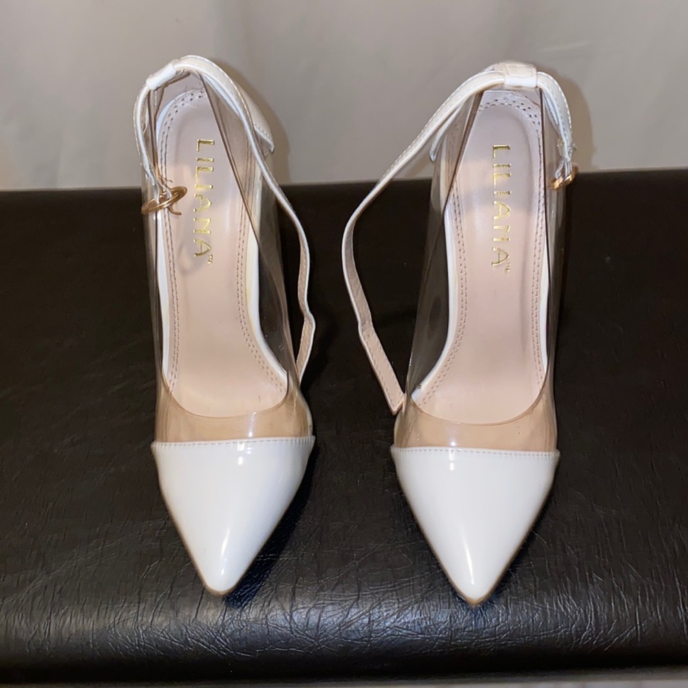 White & clear  heels